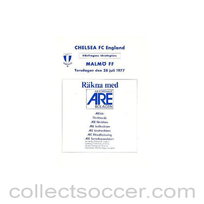1977 - Malmo vChelsea official programme 28/07/1977