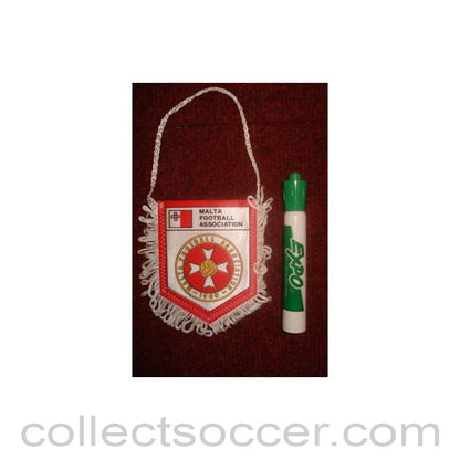 The Malta Football Association small Pennant once property of the football referee Neil Midgley