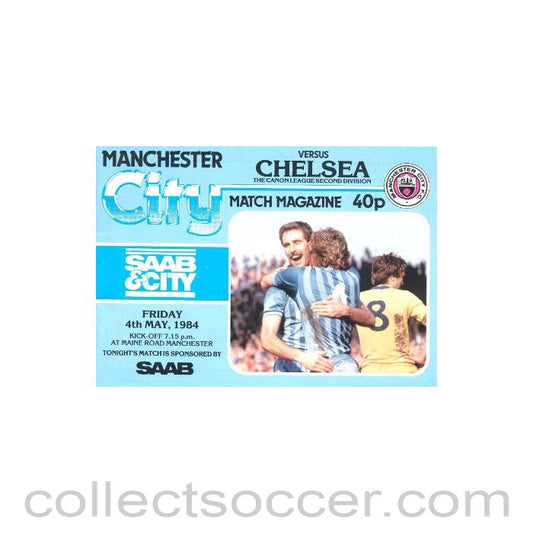 1984 - Manchester City vChelsea official programme 04/05/1984