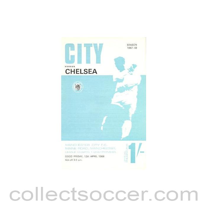 1968 - Manchester City vChelsea official programme 12/04/1968