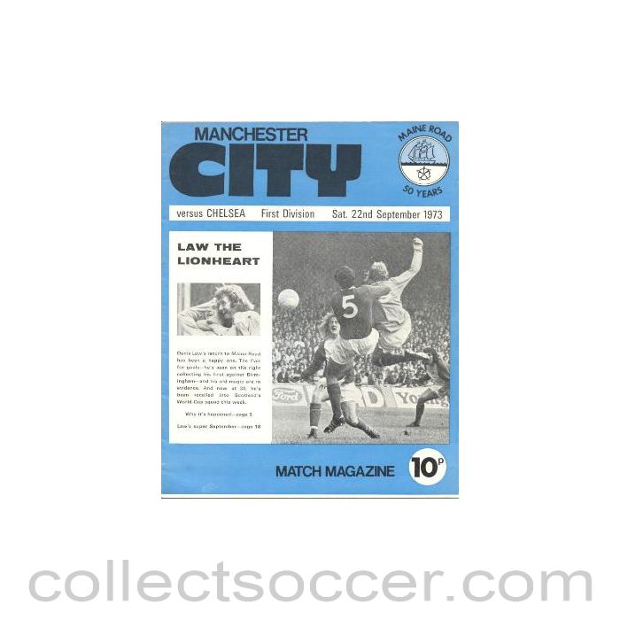 1973 - Manchester City vChelsea official programme 22/09/1973