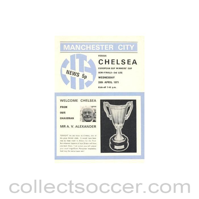 1971 - Manchester City vChelsea official programme 28/04/1971