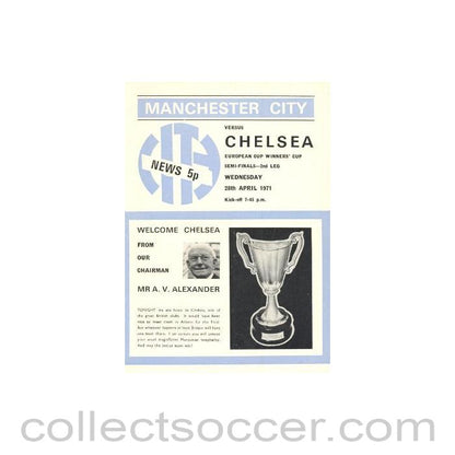 1971 - Manchester City vChelsea official programme 28/04/1971