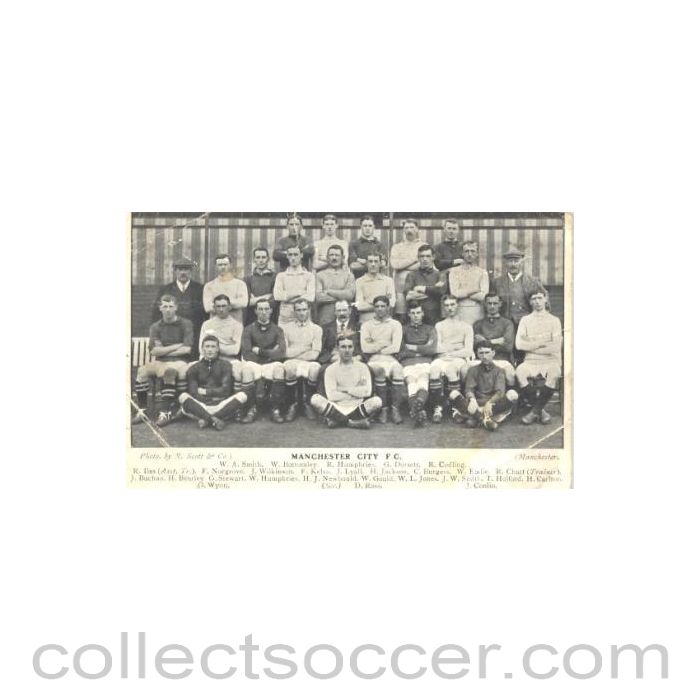 Manchester City team photograph postcard
