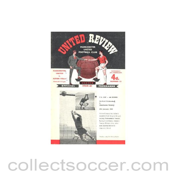 1961 - Manchester United v Aston Villa official programme 04/02/1961