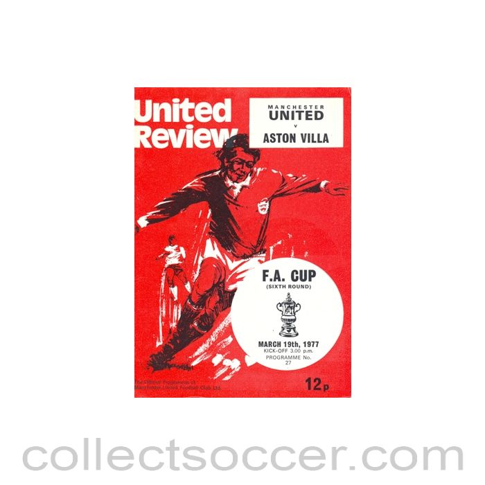 1977 - Manchester United v Aston Villa official programme 19/03/1977 token cut