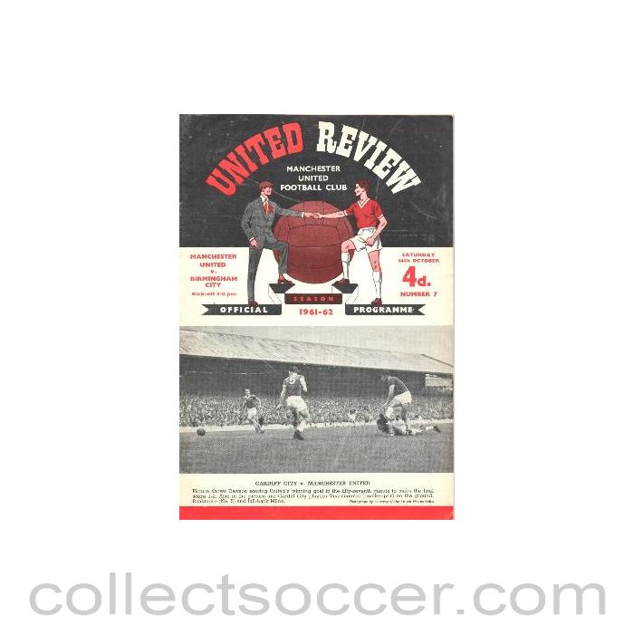 1961 - Manchester United v Birmingham City official programme14/10/1961