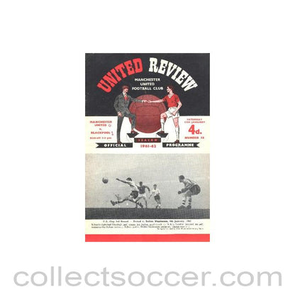 1962 - Manchester United v Blackpool official programme 13/01/1962