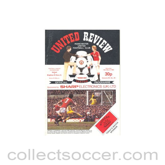 1983 - Manchester United v Brighton & Hove official programme 19/03/1983