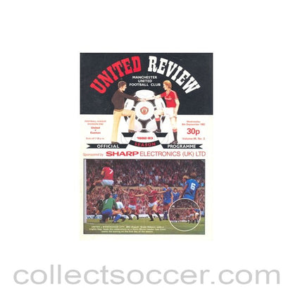 1982 - Manchester United v Everton official programme 08/09/1982