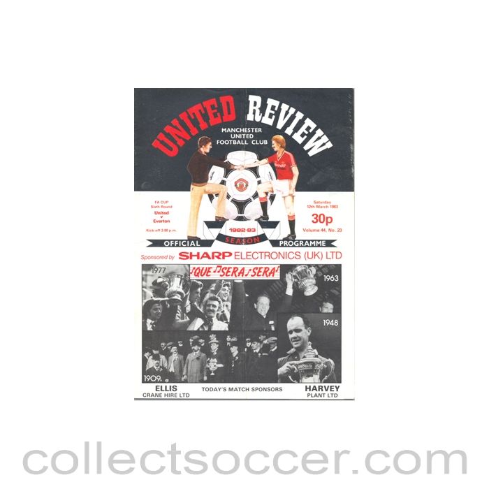 1983 - Manchester United v Everton official programme 12/03/1983 F.A. Cup