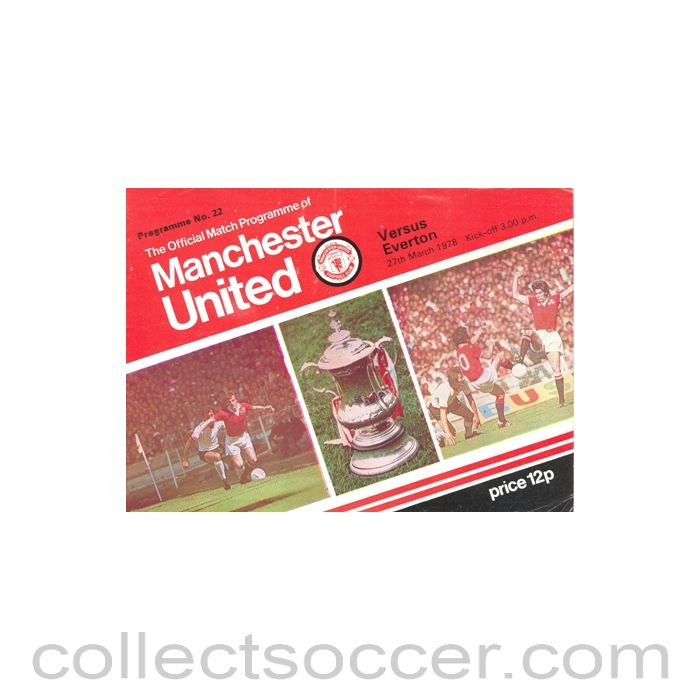 1978 - Manchester United v Everton official programme 27/03/1978