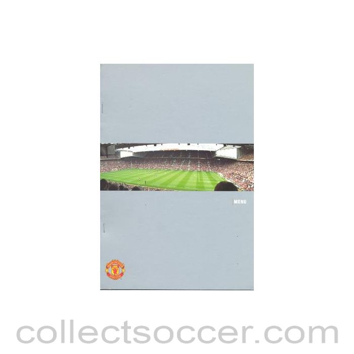 2003 - Manchester United v Portsmouth menu 01/11/2003