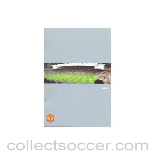 2003 - Manchester United v Wolverhampton Wanderers menu 27/08/2003