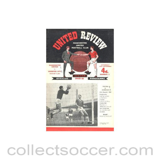 1960 - Manchester United v Leicester City official programme 10/09/1960
