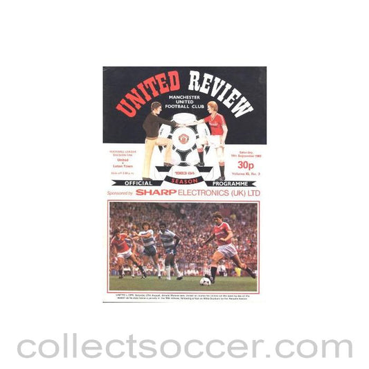 1983 - Manchester United v Luton Town official programme 10/09/1983