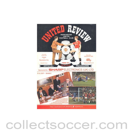 1987 - Manchester United v Manchester City official programme 10/01/1987