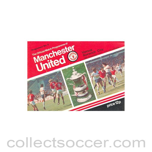 1977 - Manchester United v Norwich City official programme 19/11/1977