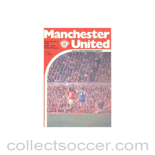 1978 - Manchester United v Nottingham Forest official programme 16/09/1978