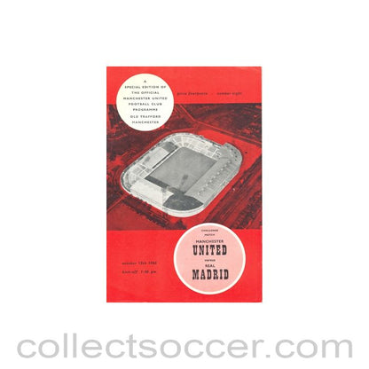 1960 - Manchester United v Real Madrid official programme 13/10/1960