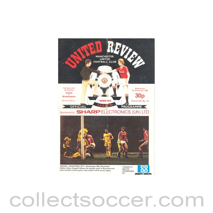 1982 - Manchester United v Southampton official programme 01/12/1982