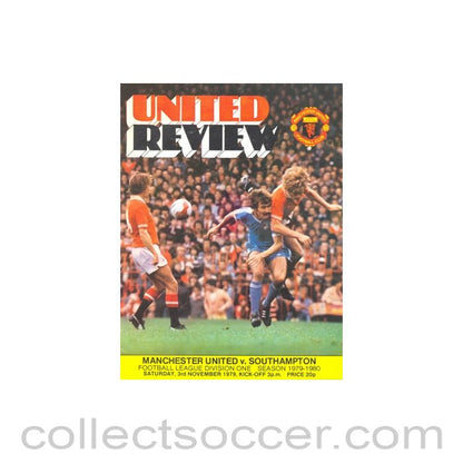 1979 - Manchester United v Southampton official programme 03/11/1979 token cut