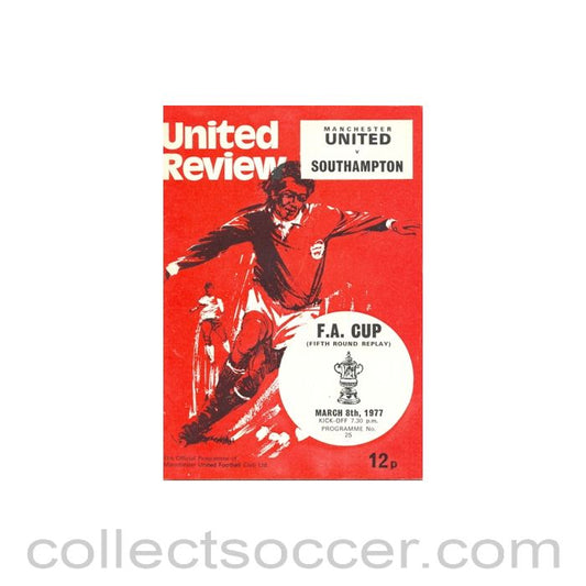 1977 - Manchester United v Southampton official programme 08/03/1977