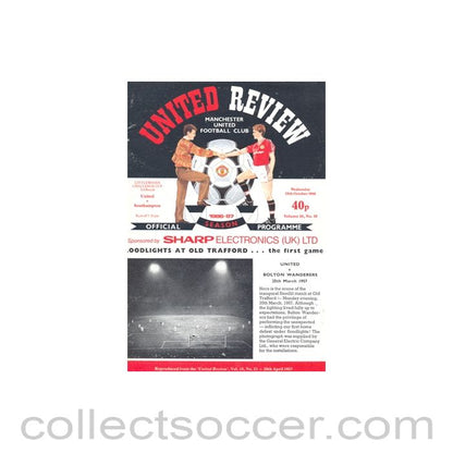 1986 - Manchester United v Southampton official programme 29/10/1986