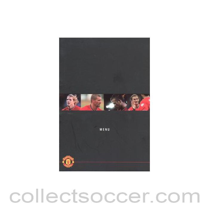 2003 - Manchester United v Sunderland menu 01/01/2003