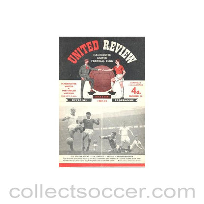 1961 - Manchester United v Tottenham Hotspur official programme 14/01/1961