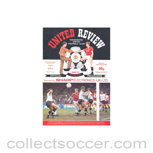 1987 - Manchester United v Watford official programme 14/02/1987