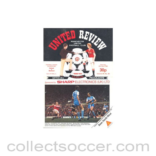 1983 - Manchester United v Watford official programme 23/04/1983