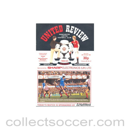 1983 - Manchester United v Wolverhampton Wanderers official programme 29/10/1983