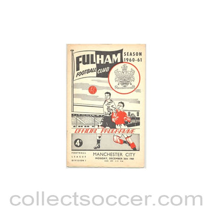 1960 - Fulham v Manchester City programme 26/12/1960