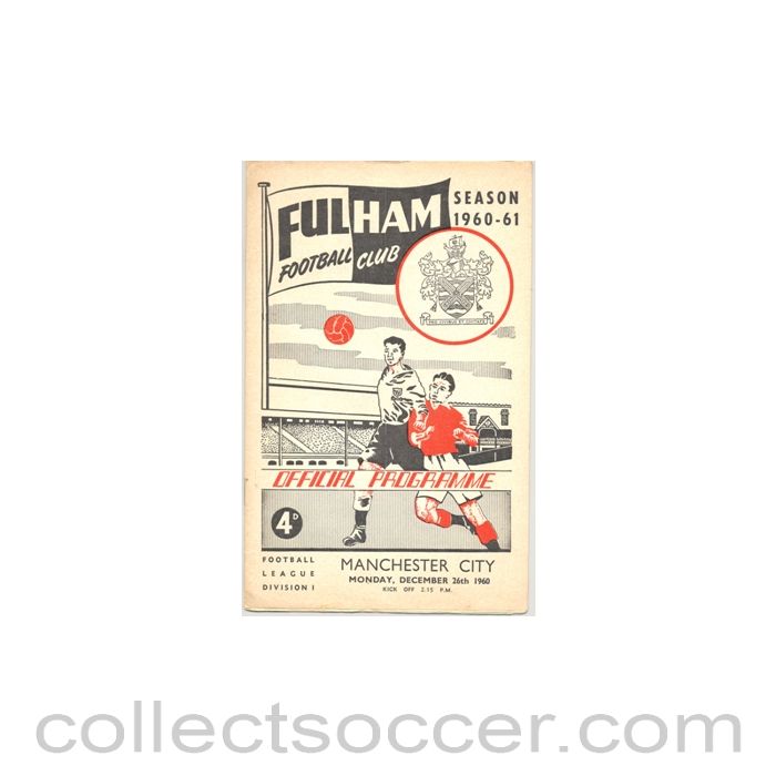 1960 - Fulham v Manchester City programme 26/12/1960