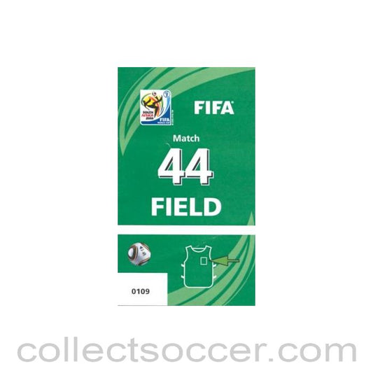 2010 World Cup Photographer Bib Ticket Match 44 Netherlands v Cameroon