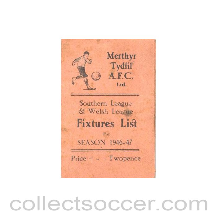 1946 - Merthyr Tydfil fixtures 1946-1947