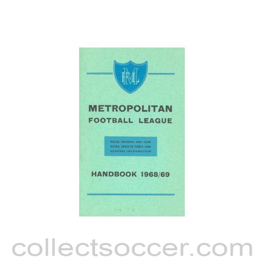 1968 - Metropolitan Football League Handbook of season 1968-1969