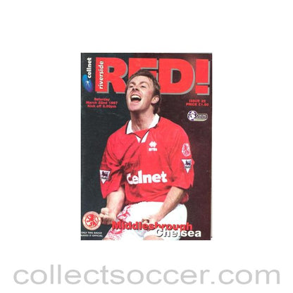 1997 - Middlesbrough vChelsea official programme 22/03/1997 Carling Premiership