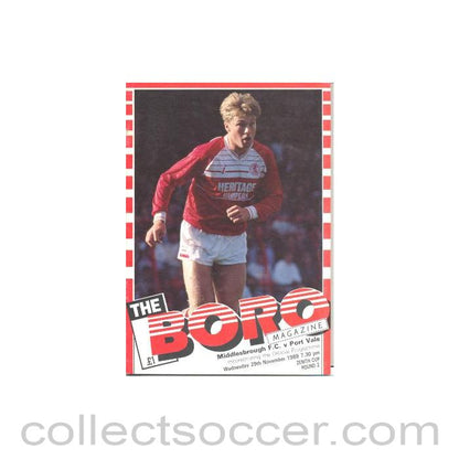1989 - Middlesbrough v Port Vale official programme 29/11/1989 Zenith Cup