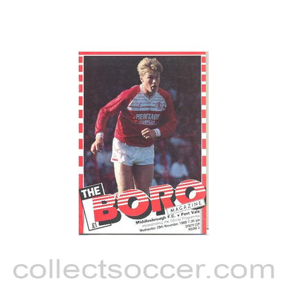 1989 - Middlesbrough v Port Vale official programme 29/11/1989 Zenith Cup