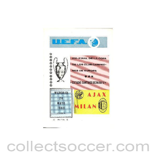 1969 European Cup Final Milan v Ajax official programme