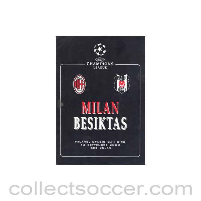 2000 Milan v Besiktas official programme 13/09/2000 Champions League