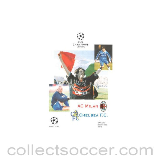 1999 - Milan vChelsea unofficial programme 26/10/1999 Champions League