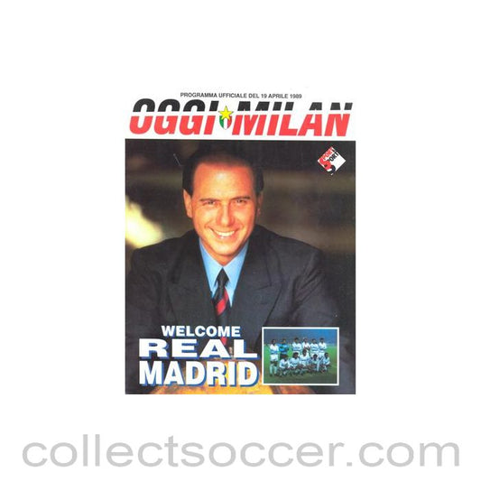 1989 Milan v Real Madrid official programme 19/04/1989