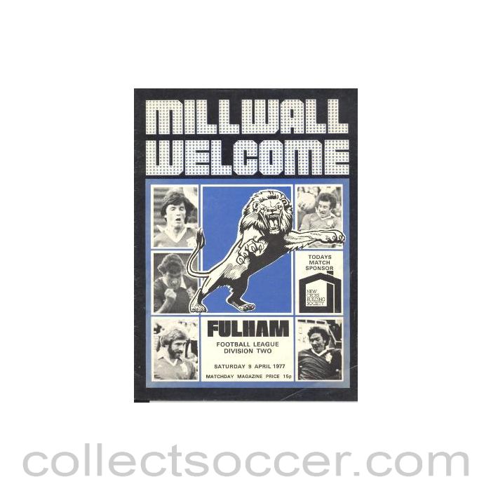 1977 - Millwall v Fulham official programme 09/04/1977