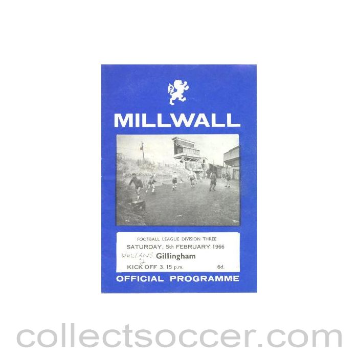1966 - Millwall v Gillingham official programme 05/02/1966