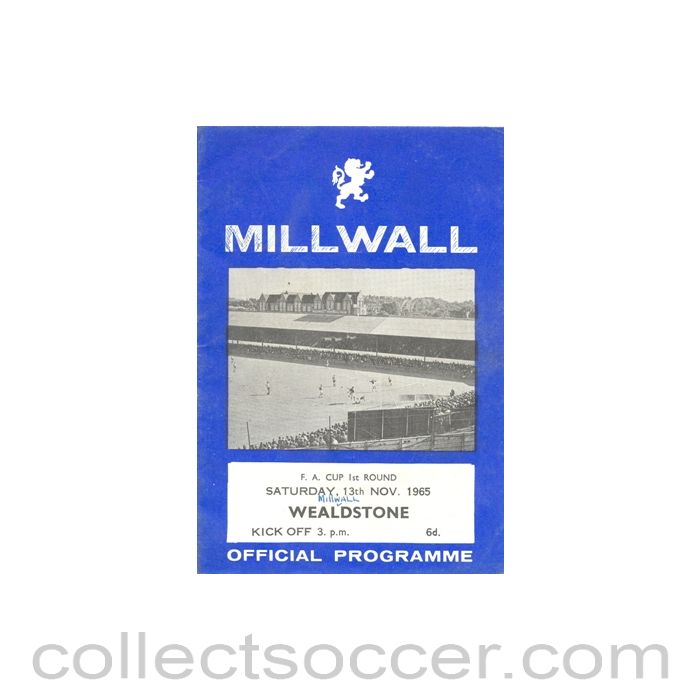 1965 - Millwall v Wealdstone official programme 13/11/1965