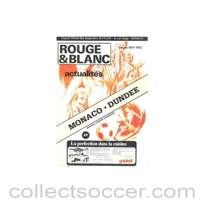 1981 - Monaco v Dundee United official programme 1981-1982
