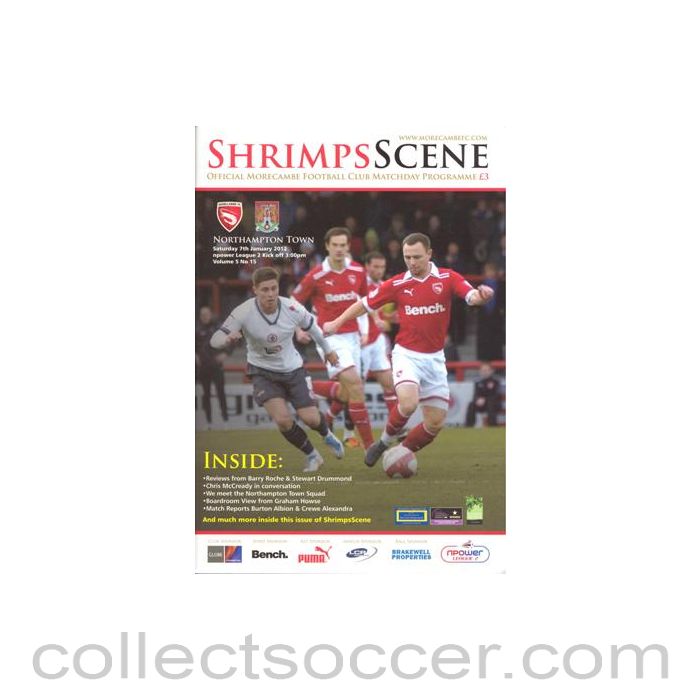 2012 - Morecambe v Northampton Town official programme 07/01/2012 Football League